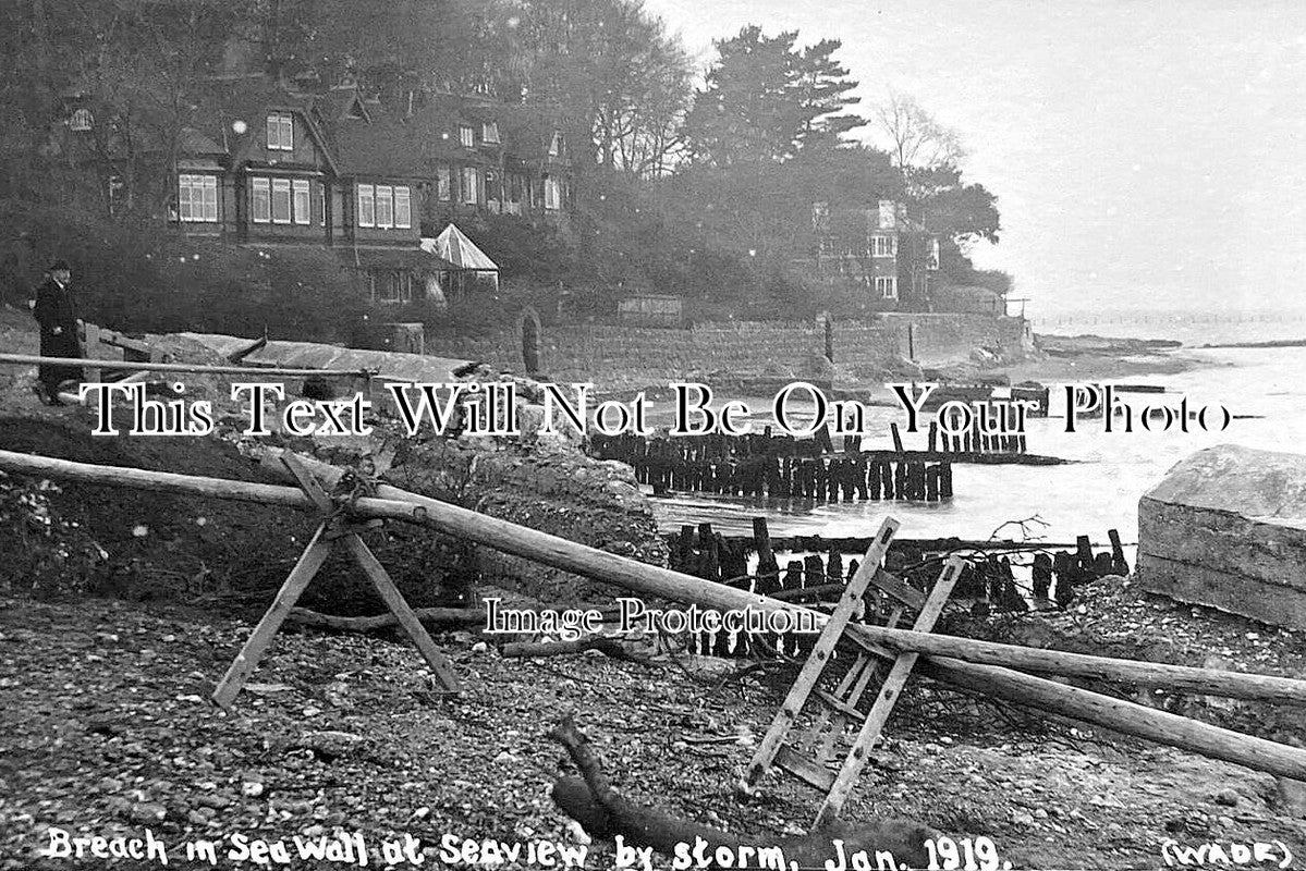 IO 1181 - Breach In Sea Wall, Seaview Storm, Isle Of Wight 1919