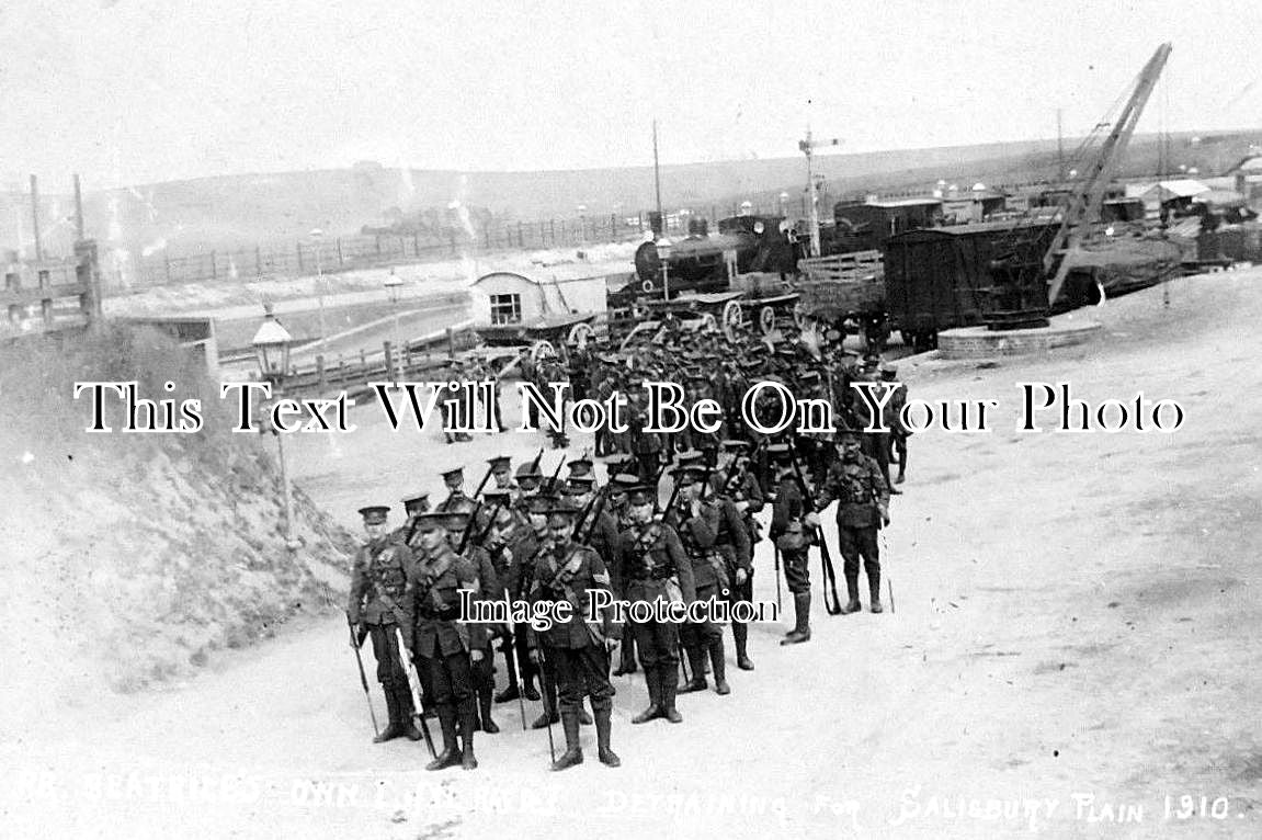 IO 319 - Beatrice's Own I Of W Rifles Detraining For Salisbury Plain, Isle Of Wight c1910