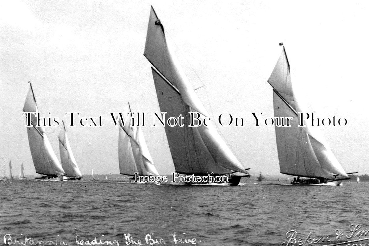 IO 767 - The Big Five Yachts, Cowes Week, Isle Of Wight c1925