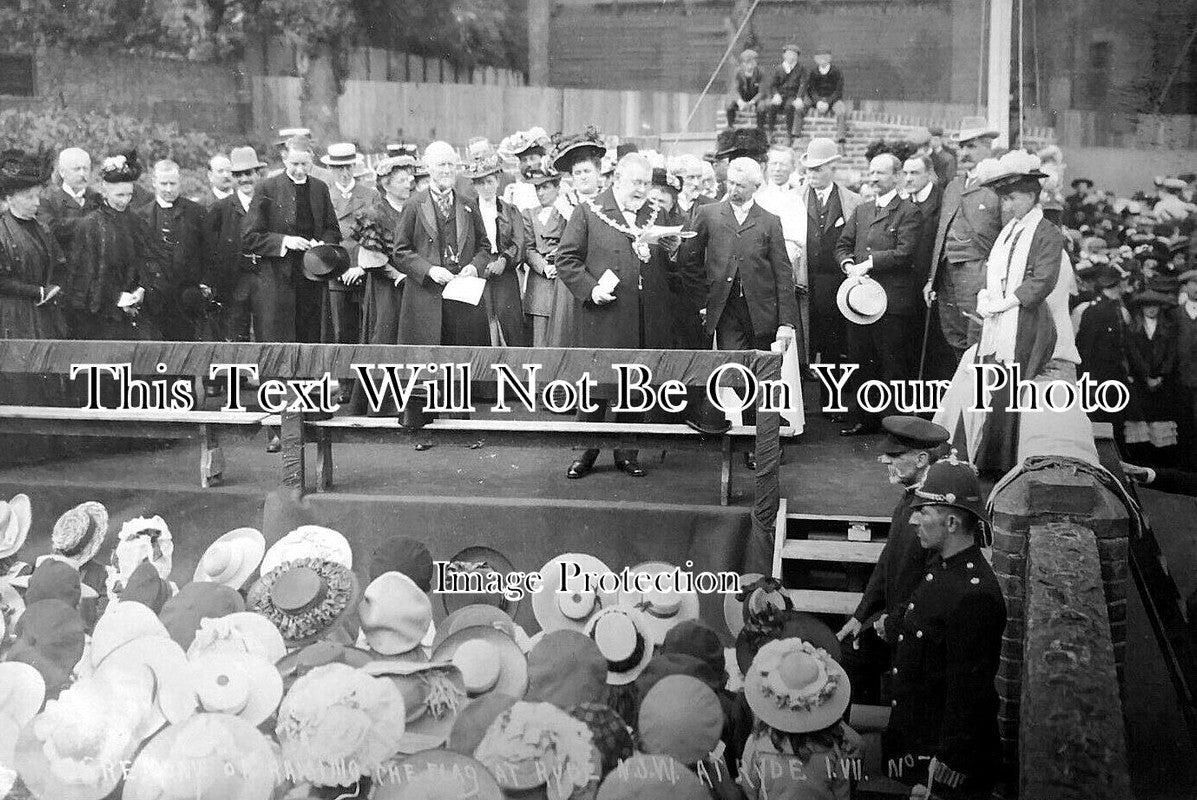 IO 868 - Raising The Flag Ceremony, Ryde, Isle Of Wight c1907