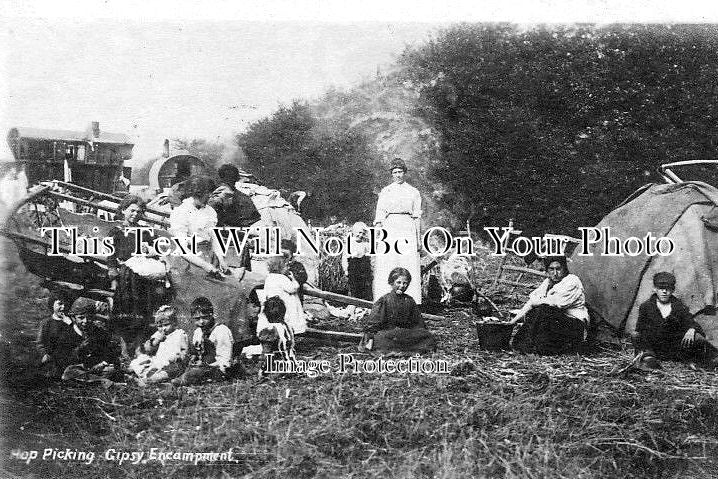 KE 1145 - Hop Picking Gipsy Encampment, Kent c1908