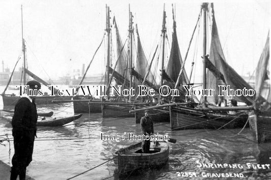 KE 1192 - Shrimping Fleet, Gravesend, Kent c1913