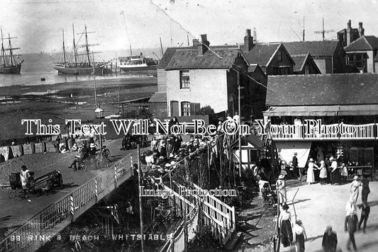 KE 128 - Rink & Beach, Whitstable, Kent c1916