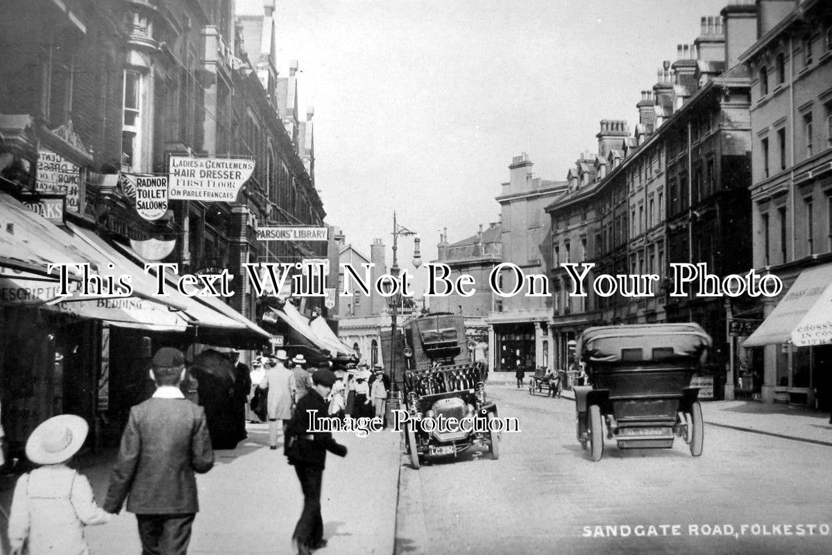 KE 1518 - Sandgate Road, Folkestone, Kent c1907