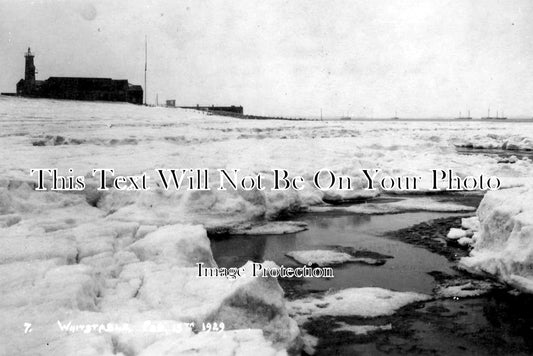 KE 1533 - Whitstable Lighthouse & Frozen Sea, Kent c1929