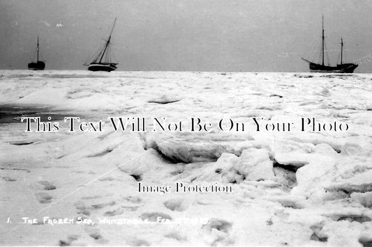 KE 1537 - Fishing Boats In Frozen Sea, Whitstable, Kent 1929
