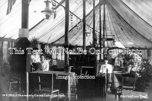 KE 1548 - Recreation Tent, West Kent Yeomanry Camp, Langton, Kent