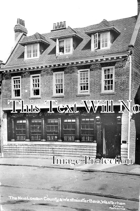 KE 1638 - The New London County & Westminster Bank, Westerham, Kent c1912