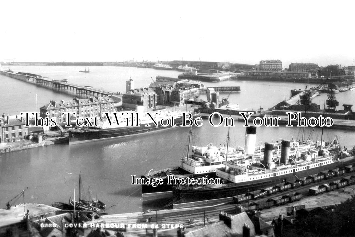 KE 1674 - Dover Harbour From 64 Steps, Kent