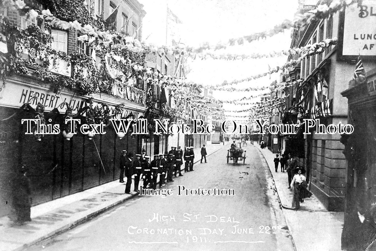 KE 1686 - Coronation Day, High Street, Deal, Kent 1911
