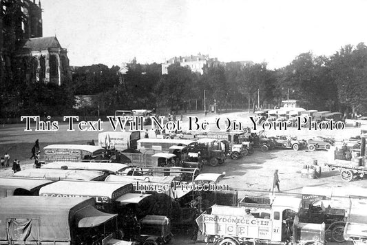 KE 1854 - Transport Lorries Trucks, Dover, Kent WW1