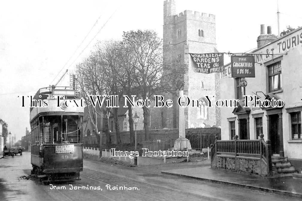 KE 1914 - Tram Terminus & Cricketers Inn, Rainham, Kent c1924