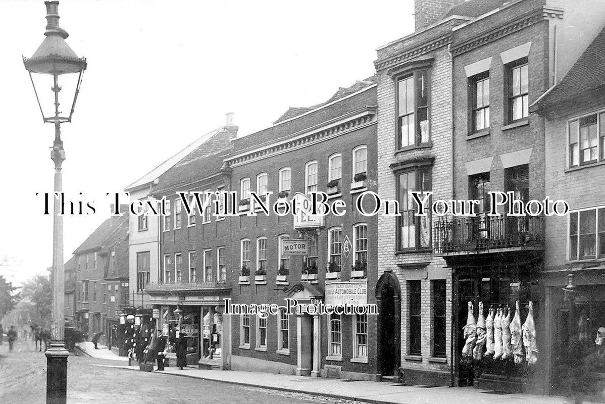 KE 2081 - Butchers Shop & Royal Oak Hotel, Ashford, Kent c1910