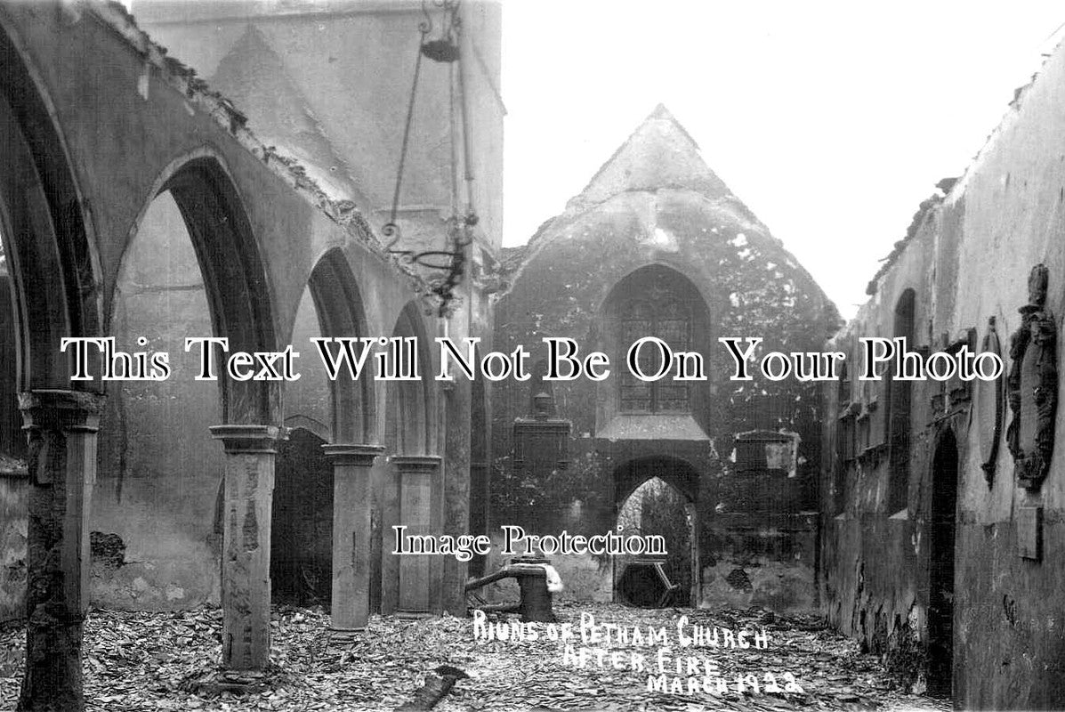 KE 2194 - Petham Church Nave After Fire, Kent