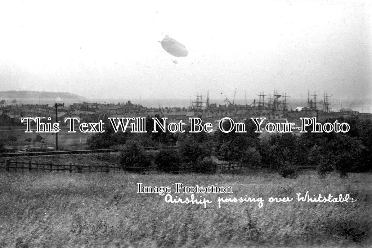 KE 2357 - Airship Passing Over Whitstable, Kent c1914