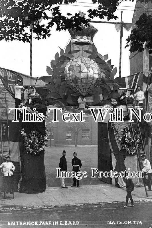 KE 2524 - Royal Marine Barracks Entrance, Chatham, Kent 1905