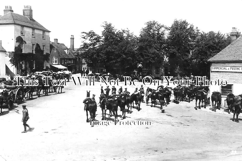 KE 2559 - Lancs RFA Horses, Lenham, Kent 1915 WW1