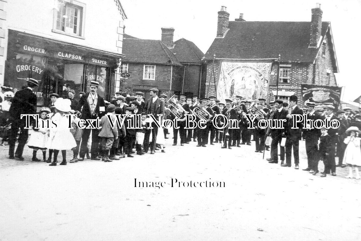 KE 3093 - Procession Outside Merry Boys, East Peckham, Kent c1910