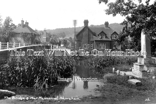 KE 3440 - The Bridge & War Memorial, Shoreham, Kent c1925