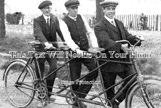 KE 3444 - Three Men Tandem Bicycle, Rochester, Kent c1911