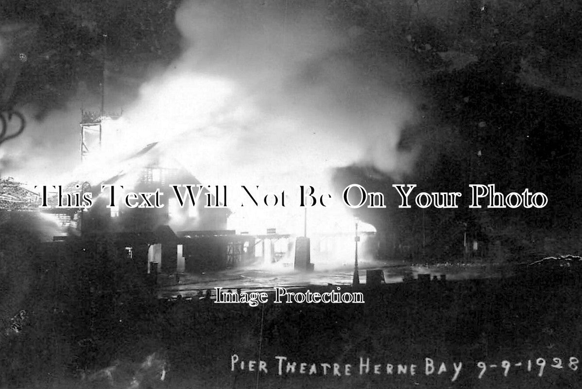 KE 3619 - Pier Theatre Fire, Herne Bay, Kent 1928