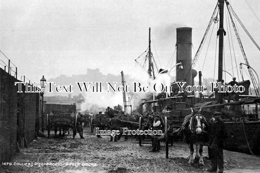 KE 365 - Steamships Discharging Coal, Dover, Kent c1912