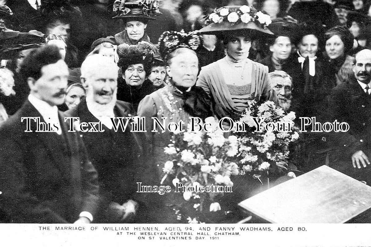 KE 3971 - Wiliam Hennen & Fanny Williams Marriage, Chatham, Kent 1911