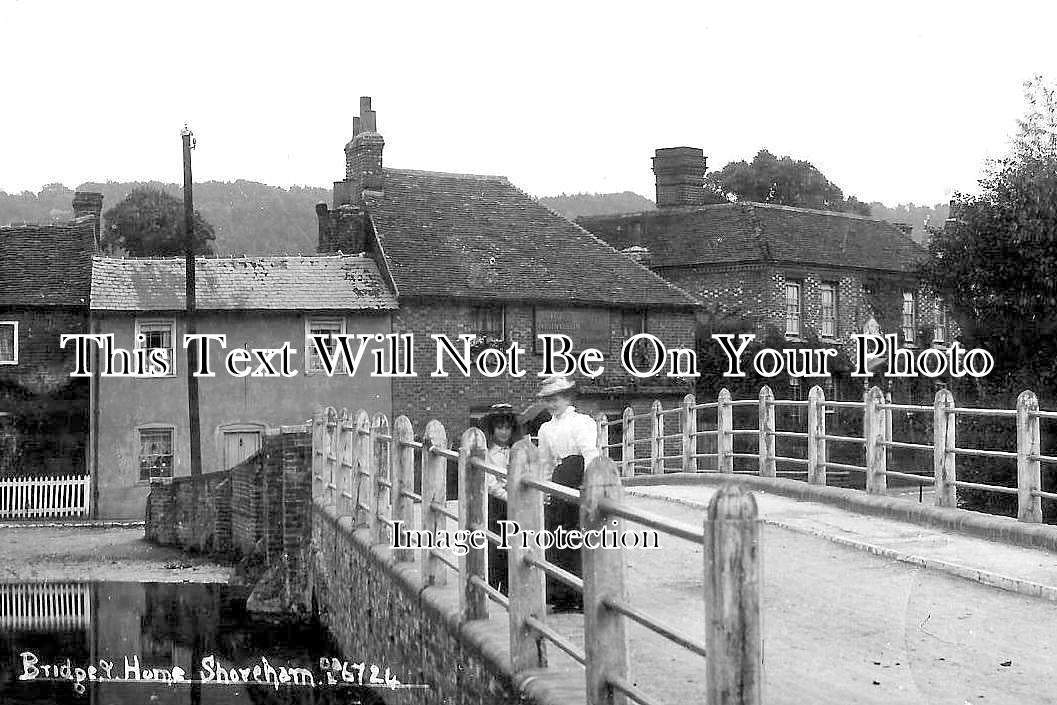 KE 4029 - Bridge & Rising Sun Pub, Shoreham, Kent c1913