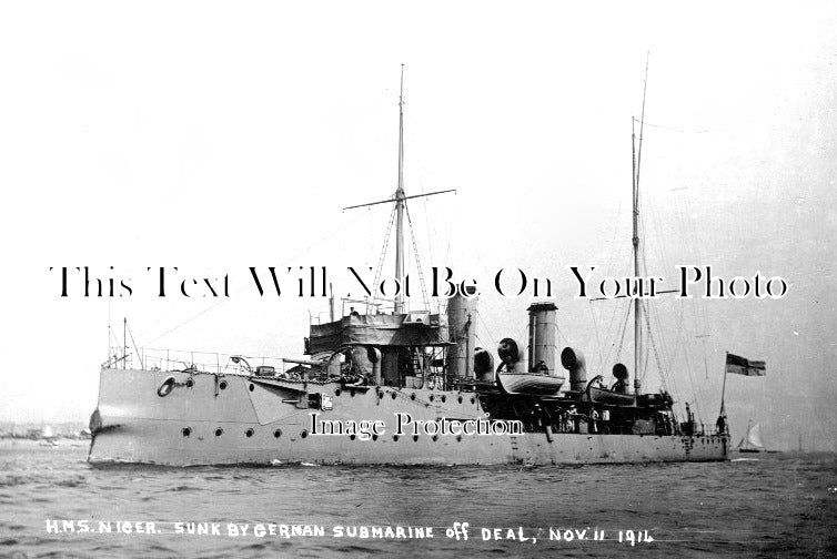 KE 4087 - HMS Niger Sunk By German Submarine Off Deal, Kent 1914 WW1