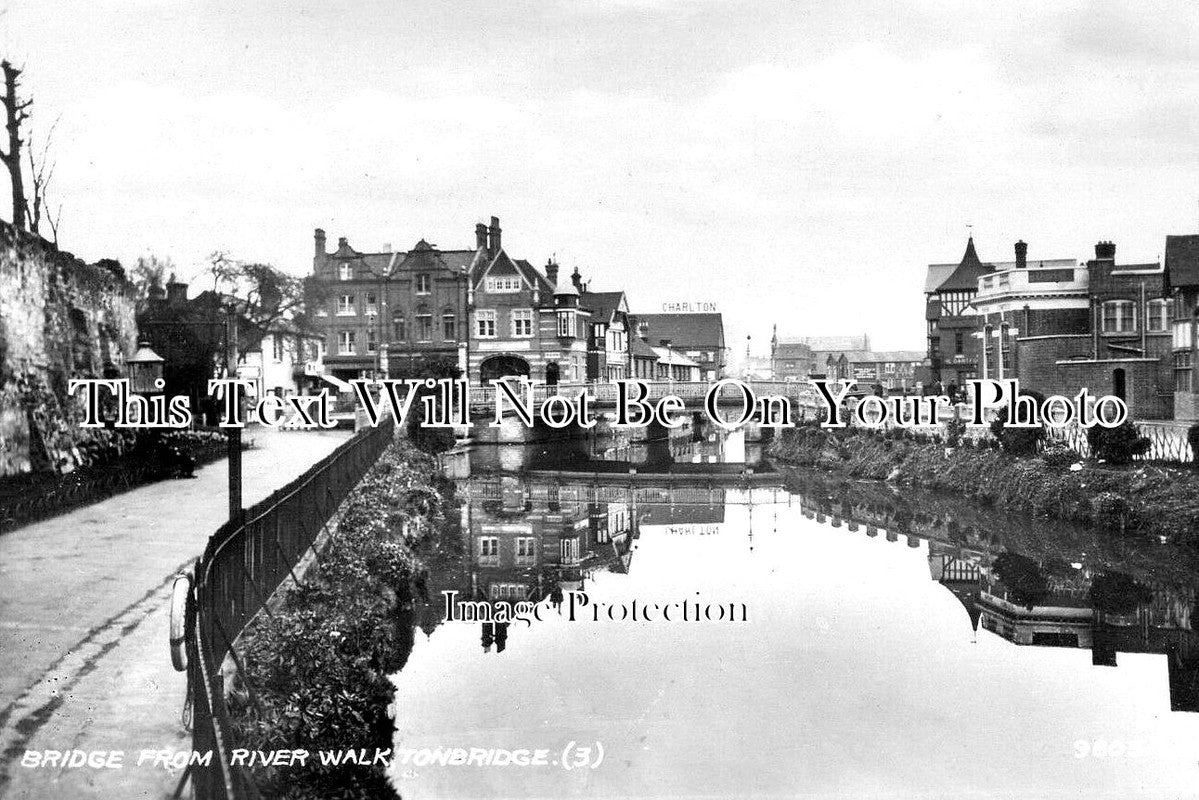 KE 4835 - Bridge From River Walk, Tonbridge, Kent c1938