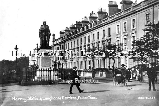 KE 5161 - Harvey Statue & Langhorne Gardens, Folkestone, Kent