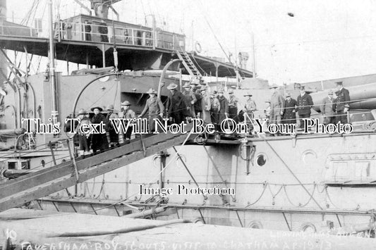 KE 528 - Faversham Boy Scouts Leaving HMS Queen, Chatham, Kent 1913