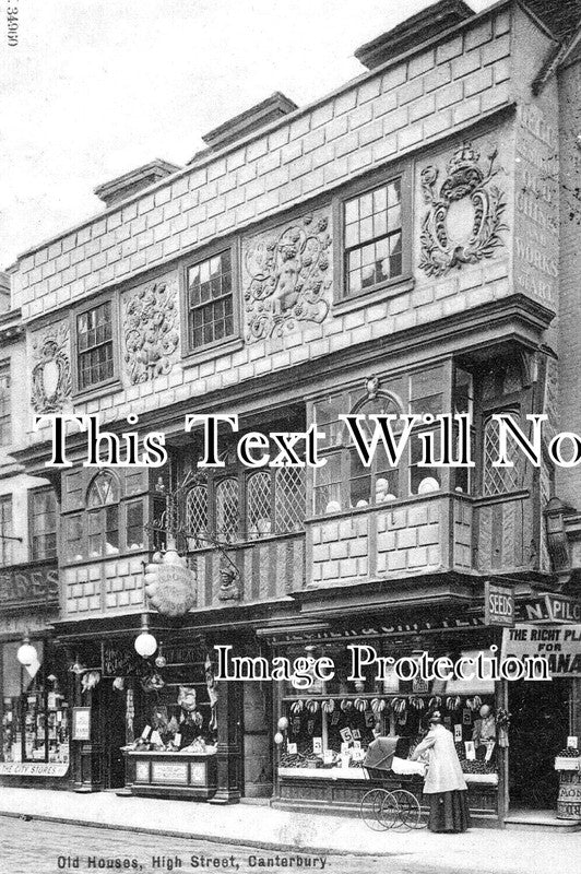 KE 5422 - Old Houses, High Street, Canterbury, Kent c1910