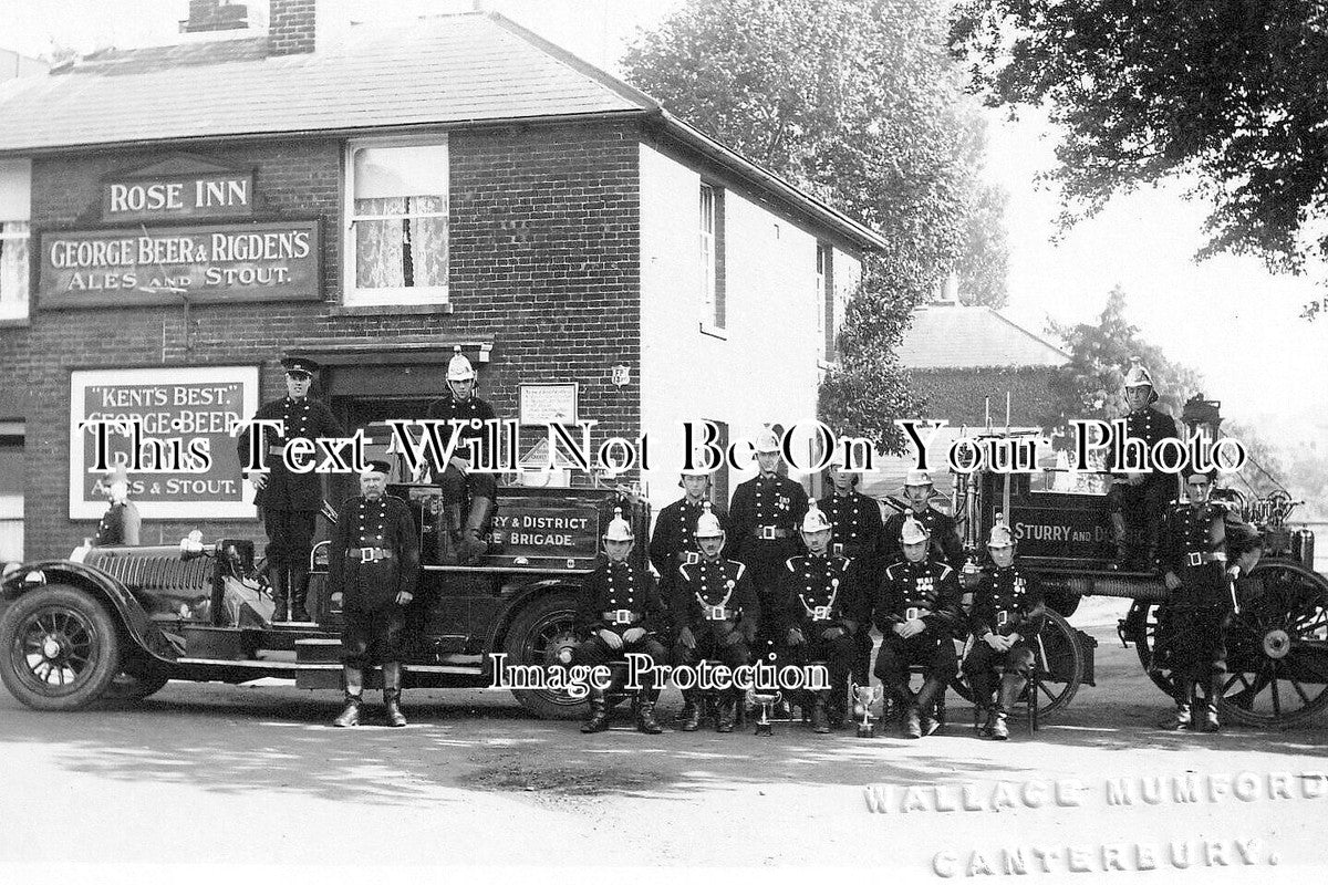 KE 5454 - Sturry Fire Brigade & Engine, The Rose Inn Pub, Sturry, Kent