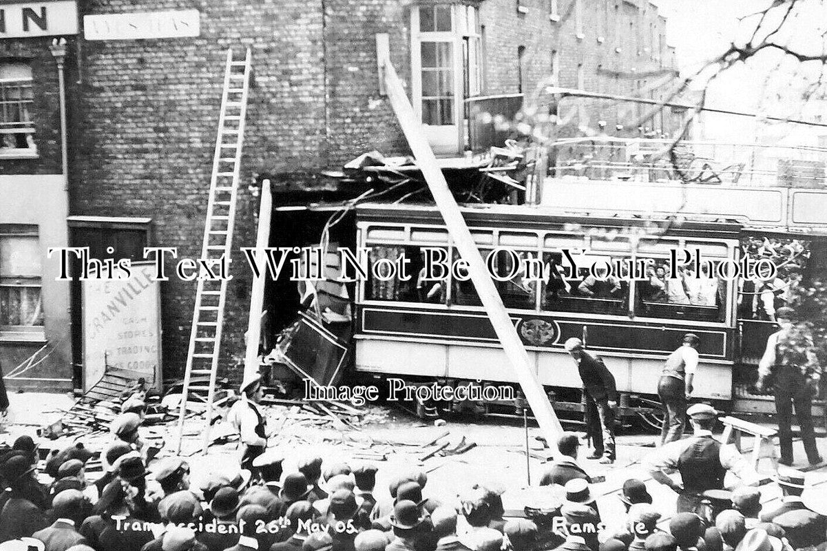 KE 5836 - Tram Car Accident, Ramsgate, Kent 1905