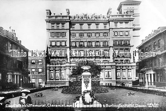 KE 5859 - Captain Webbs Memorial, Clarence Lawn & Burlington Hotel, Dover