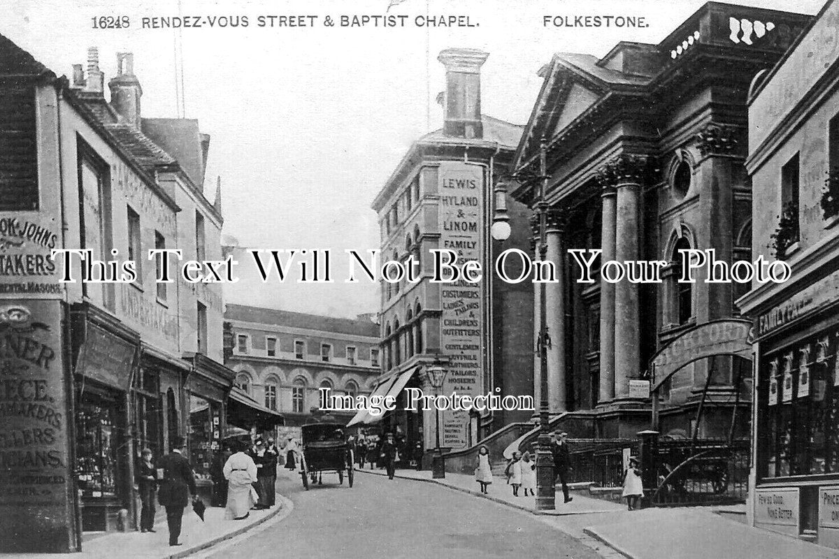 KE 6005 - Rendezvous Street & Baptist Chapel, Folkestone, Kent c1905