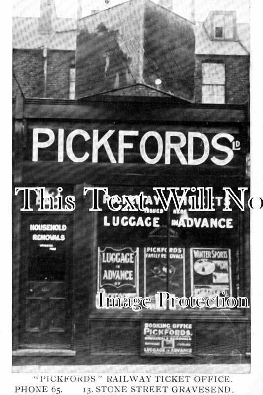 KE 719 - Pickfords Railway Ticket Office, 13 Stone Street, Gravesend, Kent