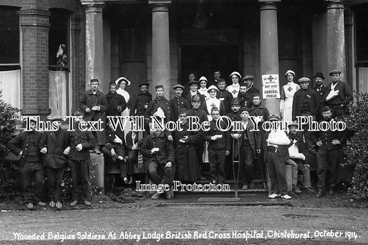 KE 87 - WW1 Abbey Lodge Hospital, Wounded Belgians, Chislehurst, Kent