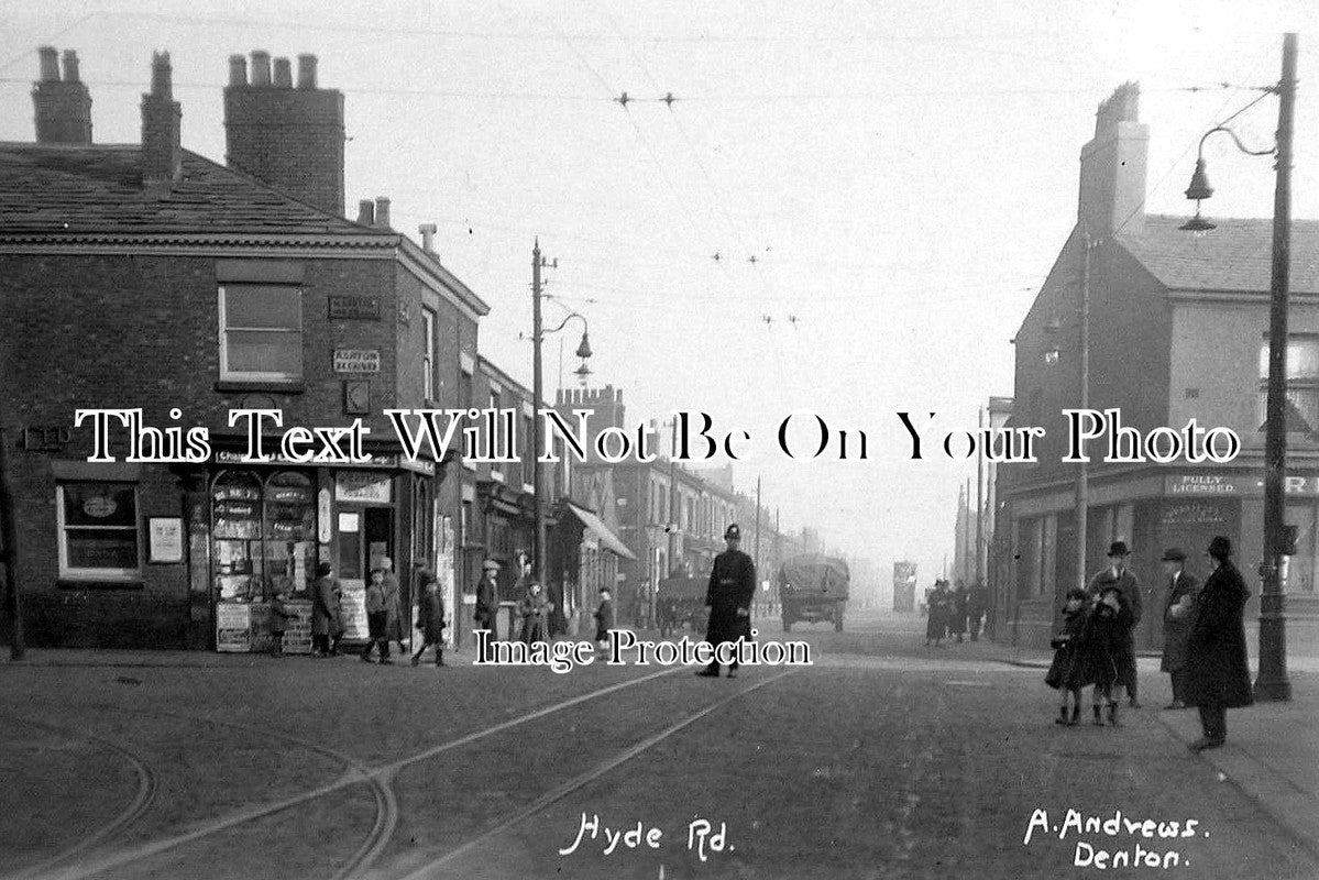 LA 1052 - Hyde Road, Ashton Road, Denton, Manchester, Lancashire c1922