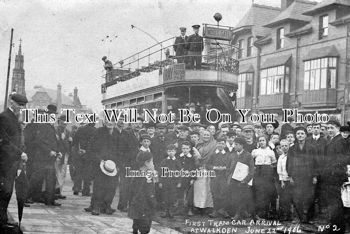 LA 1053 - First Tram Car Arrival, Walkden, Lancashire 22nd June 1906