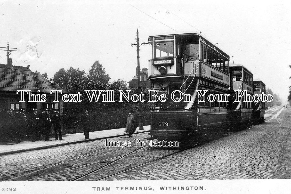 LA 1066 - Tram Terminus, Withington, Lancashire c1912