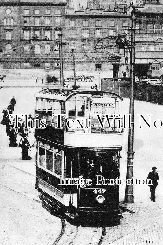 LA 1081 - Myrtle Street Tram, Liverpool Overhead Railway, Lancashire c1903