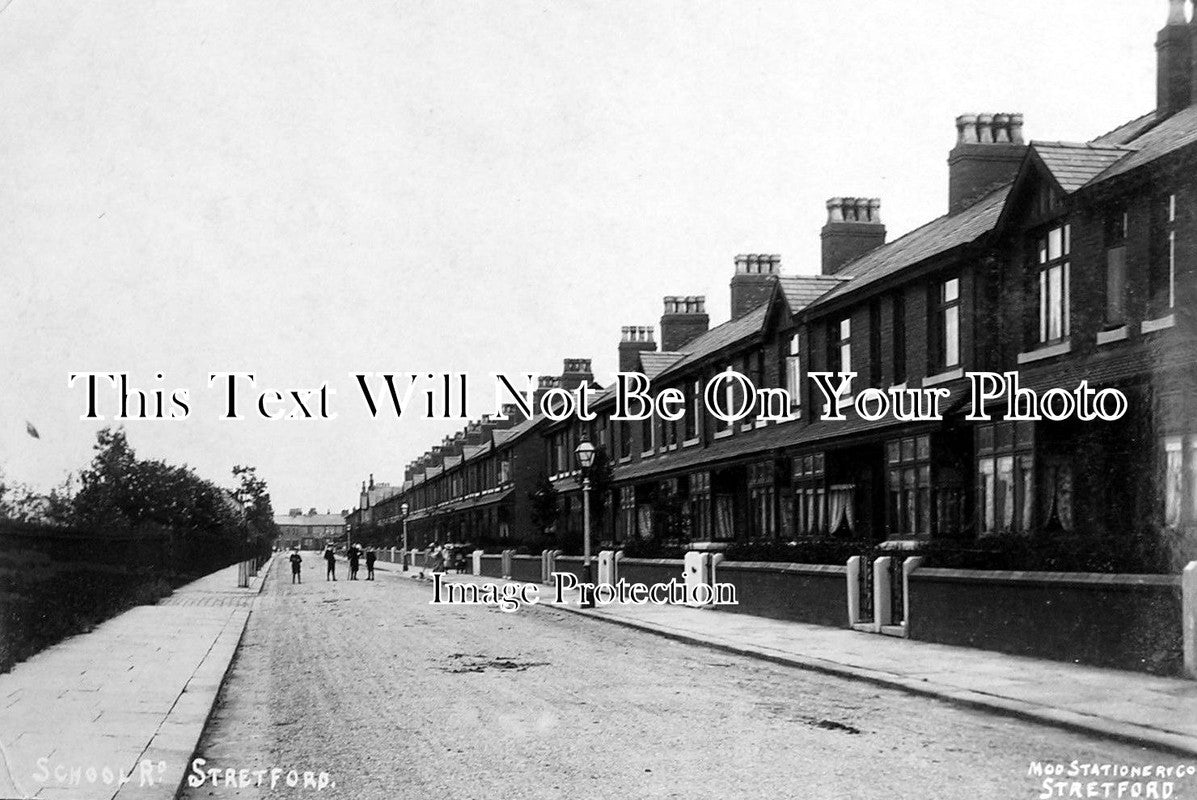 LA 1181 - School Road, Stretford, Manchester, Lancashire c1905