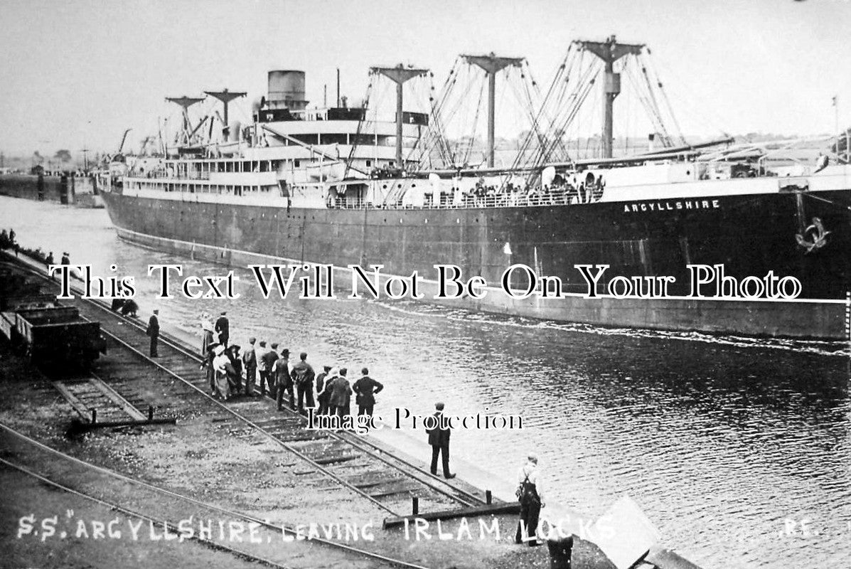 LA 1207 - S.S. Argyllshire Leaving Irlam Docks, Lancashire c1927