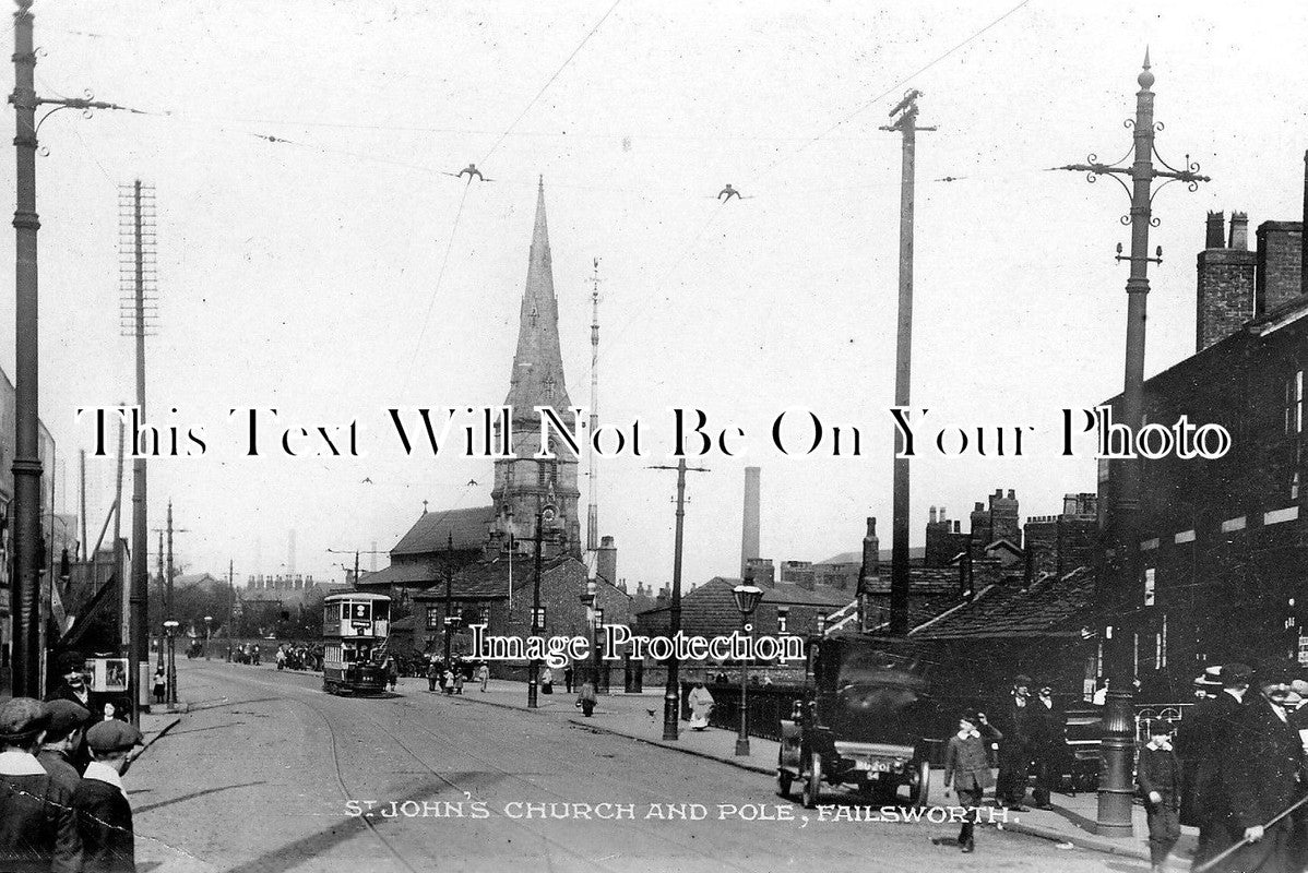 LA 1233 - St Johns Church & Pole, Failsworth, Lancashire