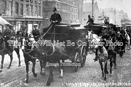 LA 1315 - 1911 Liverpool Strike, Guarding Prison Vans, Lancashire