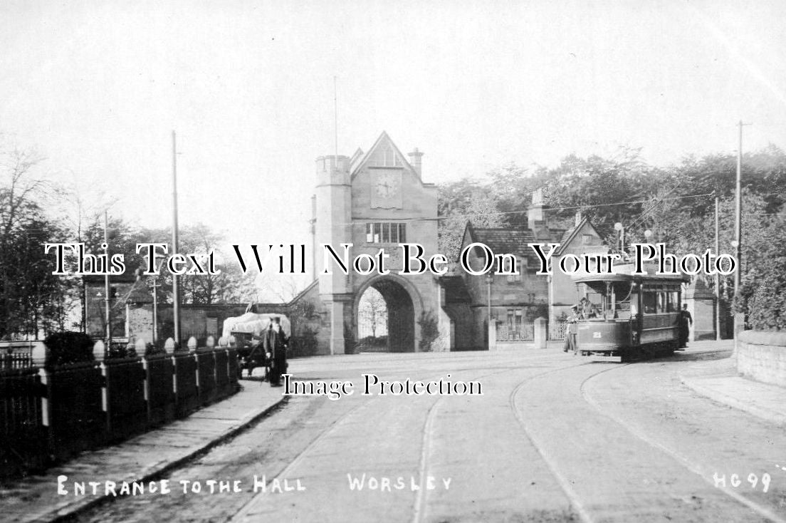 LA 1318 - Entrance To The Hall, Worsley, Manchester, Lancashire c1910