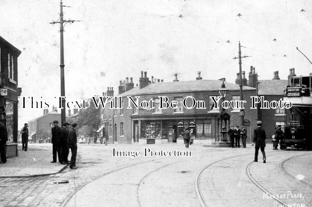 LA 1345 - Market Place, Swinton, Manchester, Lancashire c1905