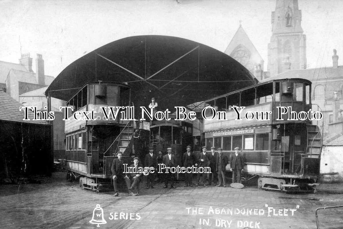 LA 1544 - Abandoned Fleet In Dry Dock, Heywood Tram Depot, Lancashire